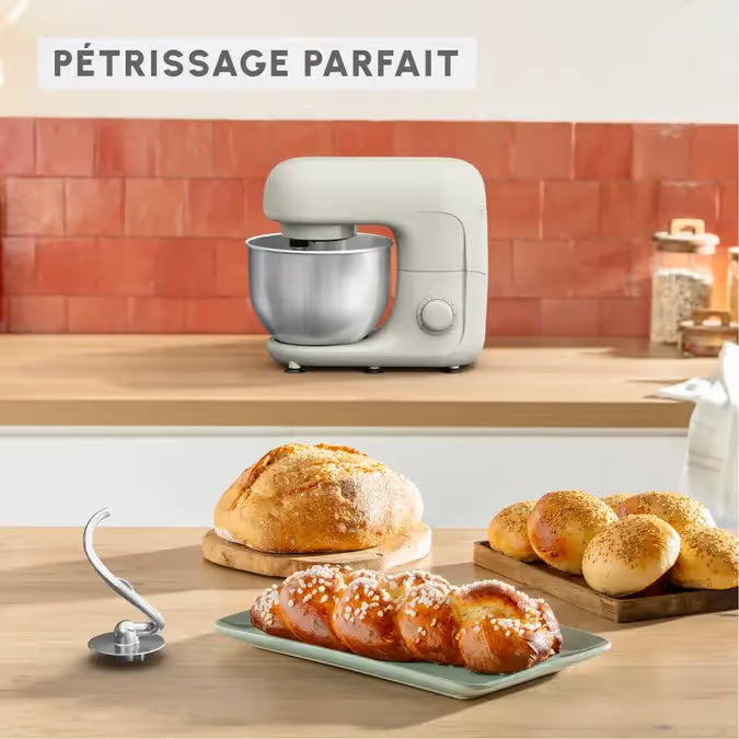 Robot Pétrin Moulinex Master Chef 800W Bake Essential Ivoire- Blanc
