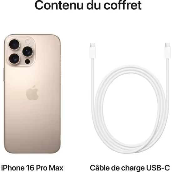 APPLE iPhone 16 Pro Max 512Go - Désert Titane